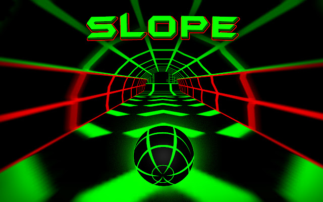 Slope neon tunnel and rolling ball